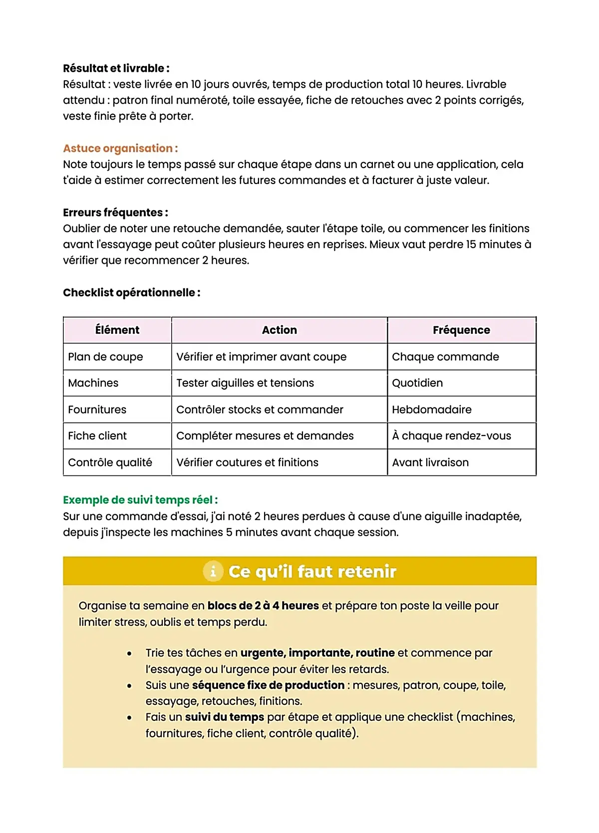 Example Fiche de Révision BP Tailleur Dame